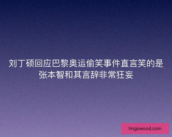 刘丁硕回应巴黎奥运偷笑事件直言笑的是张本智和其言辞非常狂妄