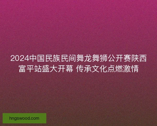 2024中国民族民间舞龙舞狮公开赛陕西富平站盛大开幕 传承文化点燃激情 2024中国民族民间舞龙舞狮公开赛陕西富平站盛大开幕 传承文化点燃激情